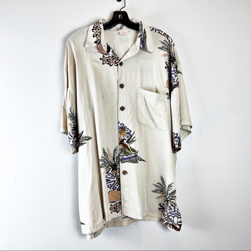 2/$14 Pineapple Moon Hawaiian Shirt Size XL